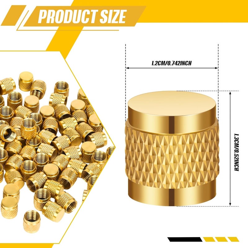 lizenoz 1/4 Flare Cap, Round Brass w/Neoprene o-Ring Seal, HVAC Valve Caps, Refrigerant Locking caps, HVAC Locking caps (50 PCS) - Image 2